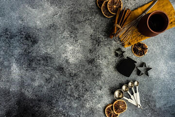 Cooking concept on stone background