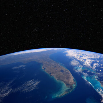 Floride from space. Elements of this image furnished by NASA.