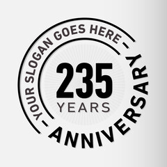 235 years anniversary logo template. Vector and illustration.
