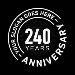 240 years anniversary logo template. Vector and illustration.
