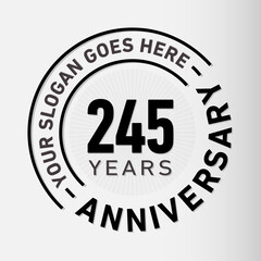 245 years anniversary logo template. Vector and illustration.
