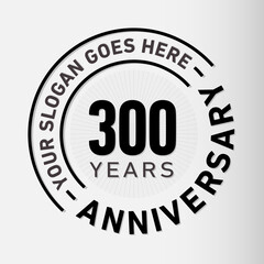 300 years anniversary logo template. Vector and illustration.
