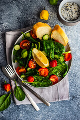 Fresh organic salad with spinach