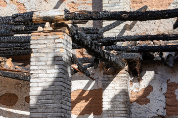 Detail of a burned abandoned house
