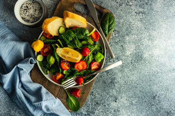 Fresh organic salad with spinach
