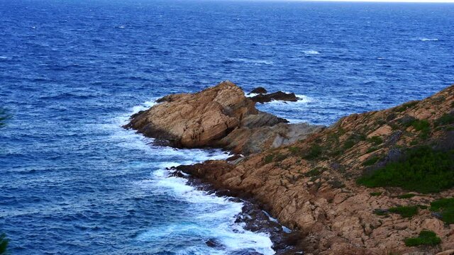view of the coast of Sa Tuna in Begur, Emporda, Catalonia, Spain. Mediterranean sea