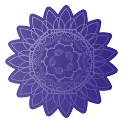 mandala of color dark purple with a white background
