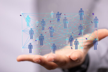 Business cubes  network team word