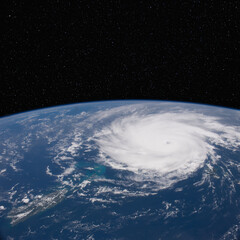 Fototapeta na wymiar Hurricane Jose over the Caribbean. Elements of this image furnished by NASA.