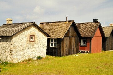Fototapeta na wymiar Old fishing village in the Baltic sea, Gotland - Sweden