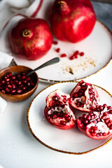 Fototapeta na wymiar Organic pomegranate fruits