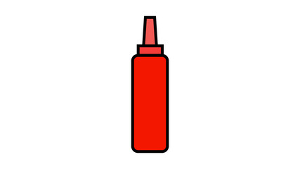 ketchup on white background, vector illustration. red ketchup, fast food seasoning. sauce for dressing food. juicy burger and fried potatoes with ketchup. quick snack
