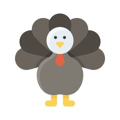 Turkey icon, Thanksgiving related vector