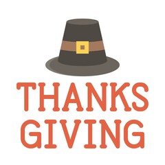 Capotain hat with thanksgiving icon, Thanksgiving related vector