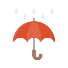 Umbrella with rain drops icon, Thanksgiving related vector