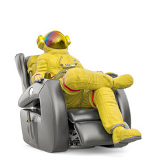 astronaut is relaxing on the recline arm chair © DM7