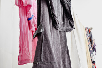 clothes hanging on the clothesline