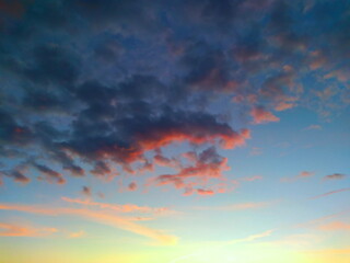 sunset sky with clouds