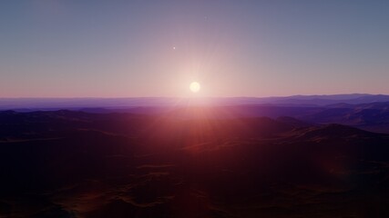 detailed planet surface, realistic exoplanet, beautiful alien planet in far space, planet suitable for colonization, planet similar to Earth 3D render