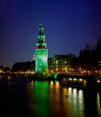 Fototapeta premium Nacht. Amsterdam, Netherlands