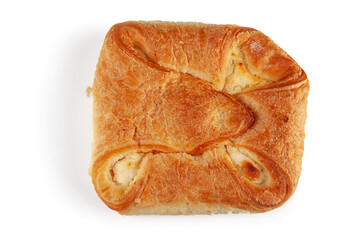 fresh cheesecake on a white background