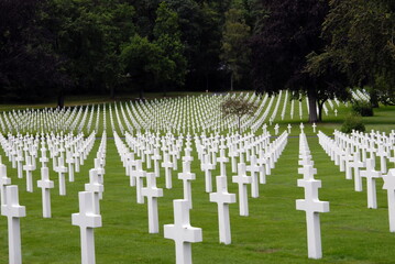 Fototapeta na wymiar Ville de Saint-Avold, cimetière militaire américain, département de Moselle, France