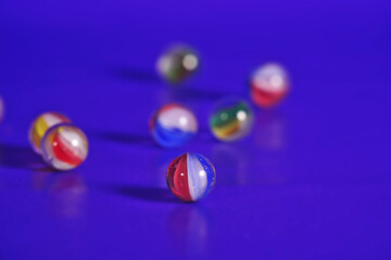 glass spheres on plain background