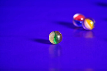 glass spheres on plain background