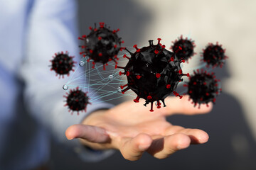 virus. Novel, people  Concept  quarantine.
