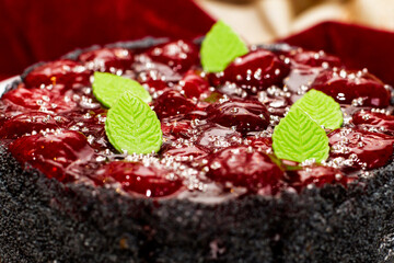chocolate cake with strawberries