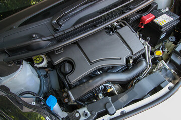 Fototapeta na wymiar Compact car engine detail
