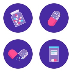 pills vector illustration flat design