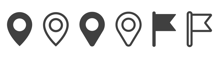 Map pointer icons set. Location icons. Vector