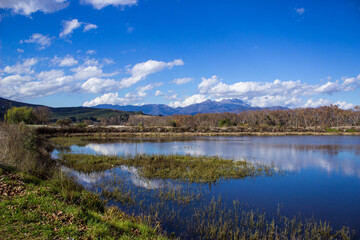 lake and mountains