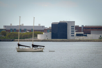 The Kennedy presidential library on the water in Boston