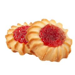 Cookies with jam isolated on white background