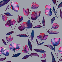  multicolored magic garden flowers fabric seamless pattern