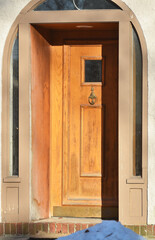 Wooden Door in Archway