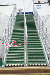 Ladder of a tall ship standing at the pier in Kaliningrad