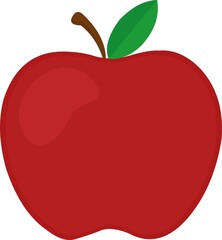 Vector emoticon illustration of a red apple