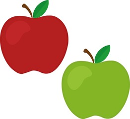 Vector illustration of red and green apples