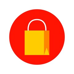 Flat Shopping Bag Circle Icon