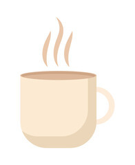 cup icon with steam over white background