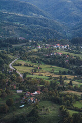 Beautiful rural landscape in western Serbia