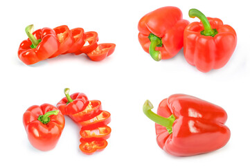 Group of paprika on a white background clipping path