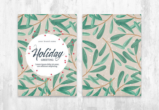 Festive Postcard with Simple Holiday theme