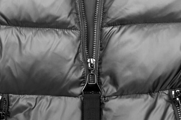Zipper on the winter jacket. Close up. © igorkol_ter