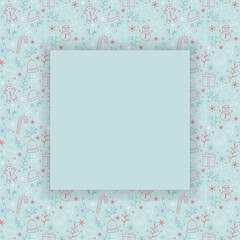 Christmas card with ornaments. Xmas background. Vector