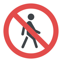 
No pedestrians road sign 
