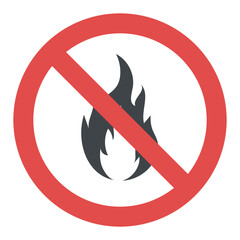 
No open flame warning sign 
